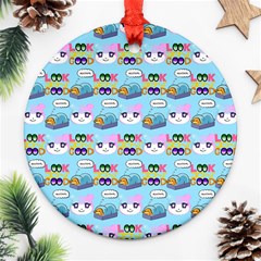 Look Cat Ornament (Round)