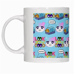 Look Cat White Mugs