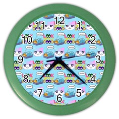 Look Cat Color Wall Clock