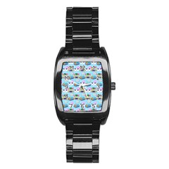 Look Cat Stainless Steel Barrel Watch by Sparkle