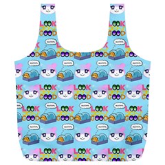 Look Cat Full Print Recycle Bag (xl) by Sparkle