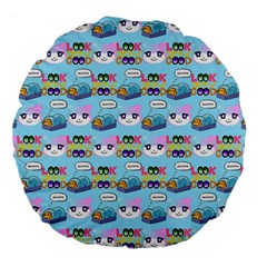 Look Cat Large 18  Premium Flano Round Cushions