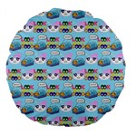 Look Cat Large 18  Premium Flano Round Cushions Front