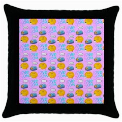 Cartoon Pattern Throw Pillow Case (black) by Sparkle