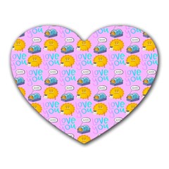 Cartoon Pattern Heart Mousepads by Sparkle