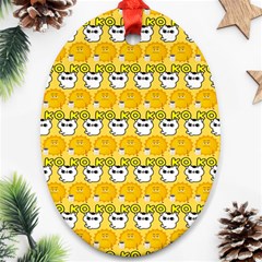 Cartoon Pattern Oval Ornament (two Sides) by Sparkle