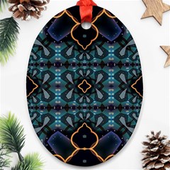 Blue Pattern Ornament (oval)