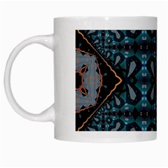 Blue Pattern White Mugs