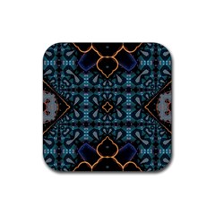 Blue Pattern Rubber Coaster (square)