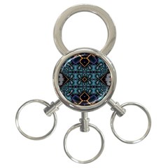 Blue Pattern 3-ring Key Chain by Dazzleway