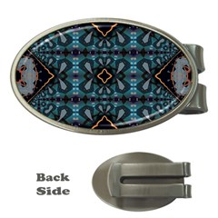 Blue Pattern Money Clips (oval) 