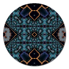 Blue Pattern Magnet 5  (round) by Dazzleway