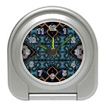 Blue pattern Travel Alarm Clock Front