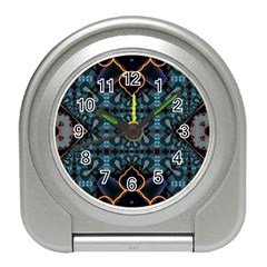 Blue Pattern Travel Alarm Clock