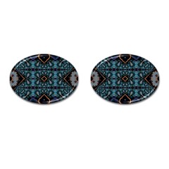 Blue Pattern Cufflinks (oval) by Dazzleway