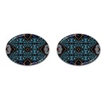 Blue pattern Cufflinks (Oval) Front(Pair)