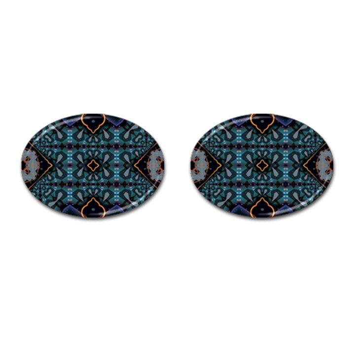 Blue pattern Cufflinks (Oval)