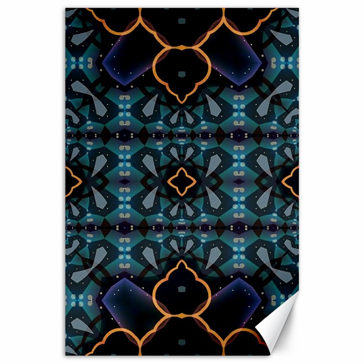 Blue pattern Canvas 24  x 36 