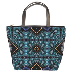 Blue Pattern Bucket Bag