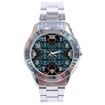 Blue pattern Stainless Steel Analogue Watch Front