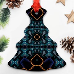 Blue Pattern Christmas Tree Ornament (two Sides)