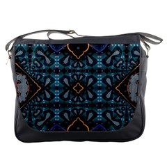 Blue Pattern Messenger Bag