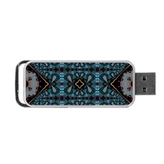 Blue Pattern Portable Usb Flash (one Side) by Dazzleway