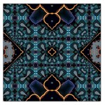 Blue pattern Large Satin Scarf (Square) Front