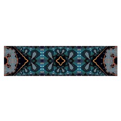 Blue Pattern Satin Scarf (oblong)