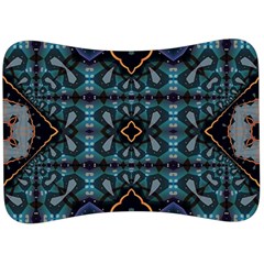 Blue Pattern Velour Seat Head Rest Cushion