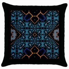 Blue Pattern Throw Pillow Case (black)