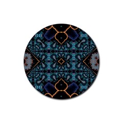 Blue Pattern Rubber Round Coaster (4 Pack)