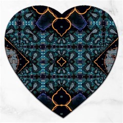 Blue Pattern Jigsaw Puzzle (heart)