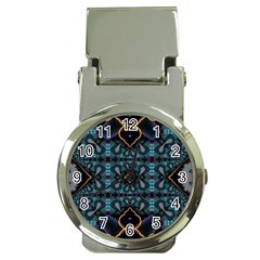 Blue Pattern Money Clip Watches by Dazzleway