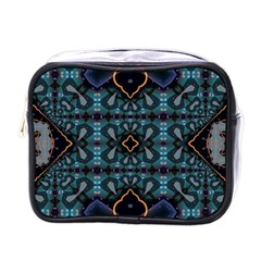 Blue Pattern Mini Toiletries Bag (one Side) by Dazzleway