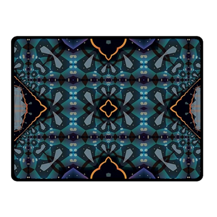 Blue pattern Fleece Blanket (Small)