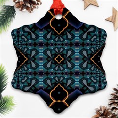 Blue Pattern Snowflake Ornament (two Sides)