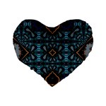 Blue pattern Standard 16  Premium Heart Shape Cushions Back