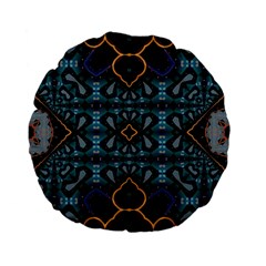 Blue Pattern Standard 15  Premium Flano Round Cushions by Dazzleway