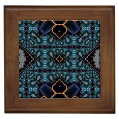 Blue Pattern Framed Tile by Dazzleway