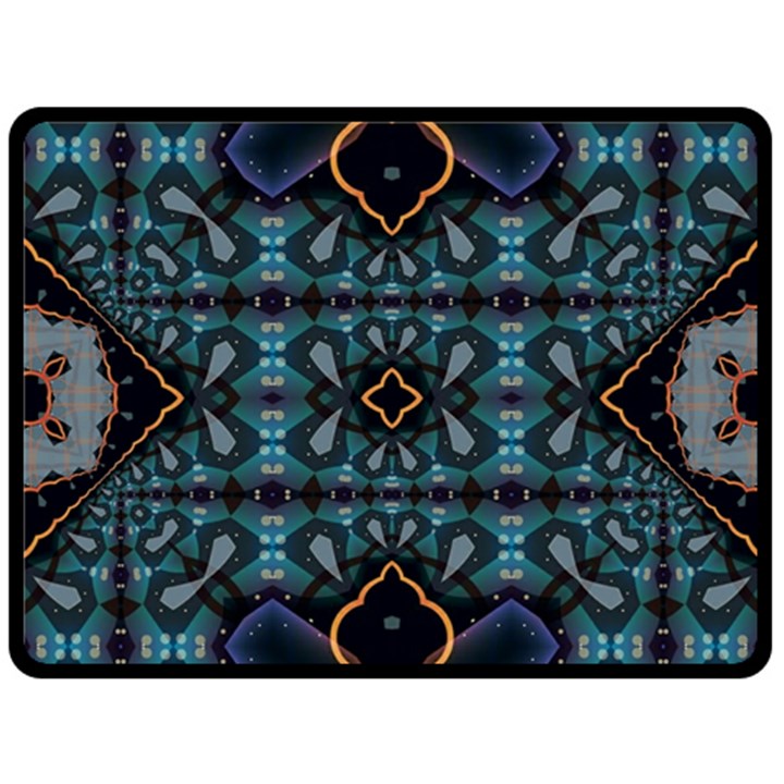 Blue pattern Fleece Blanket (Large) 