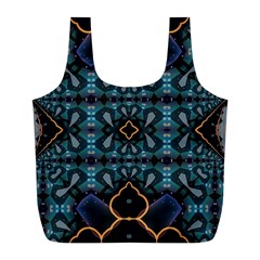 Blue Pattern Full Print Recycle Bag (l) by Dazzleway