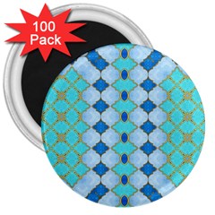 Turquoise 3  Magnets (100 Pack) by Dazzleway