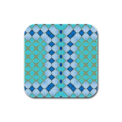 Turquoise Rubber Square Coaster (4 Pack) by Dazzleway