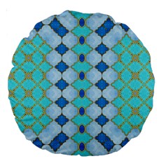 Turquoise Large 18  Premium Round Cushions