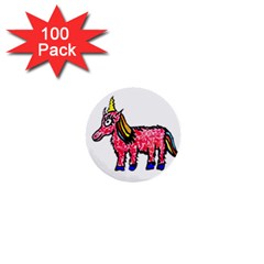 Unicorn Sketchy Style Drawing 1  Mini Buttons (100 Pack)  by dflcprintsclothing