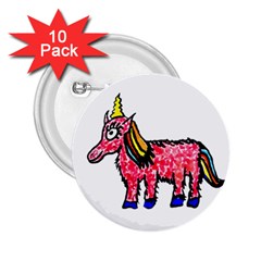 Unicorn Sketchy Style Drawing 2 25  Buttons (10 Pack)  by dflcprintsclothing