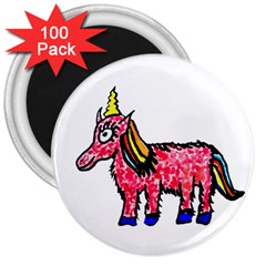 Unicorn Sketchy Style Drawing 3  Magnets (100 Pack) by dflcprintsclothing