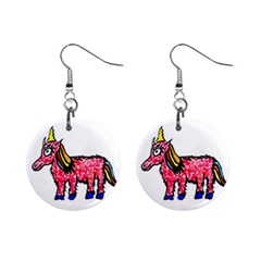 Unicorn Sketchy Style Drawing Mini Button Earrings by dflcprintsclothing