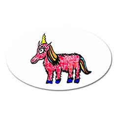 Unicorn Sketchy Style Drawing Oval Magnet by dflcprintsclothing